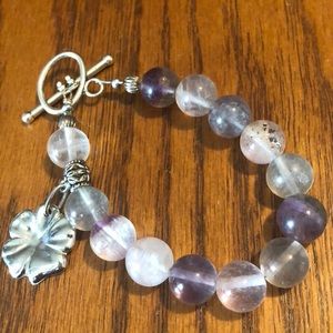 Amethyst bracelet with flower charm